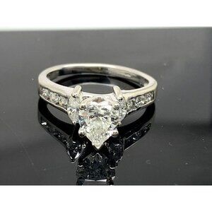 Engagement Ring Heart Shape Diamond 1.00ctw 14k White Gold Women's Size 4.5